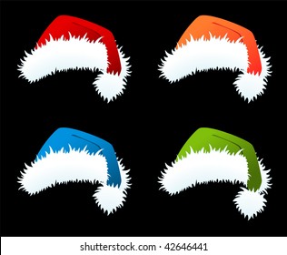 Set of little nice santa Clauses