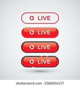 Set Live button on white background design template