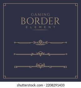 set of live game streaming bottom overlay border knight warrior line art template vector illustration design. creative abstract facecam panel for live streaming gaming border element