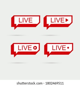 Set Live icon symbol. Social media concept. Vector illustration EPS 10