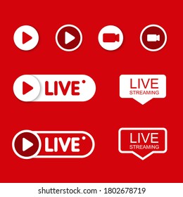 Set Live Play Icons Social Media Stock Vector (Royalty Free) 1802678719 ...