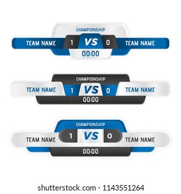 Set of Live Score Board Game Competition Template With Modern Style, Vector Eps 10 