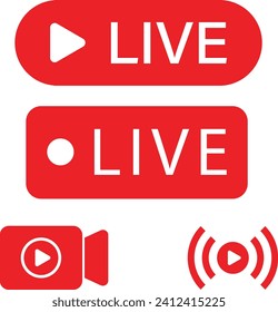 Set of live stream pack, Live stream icon pack	