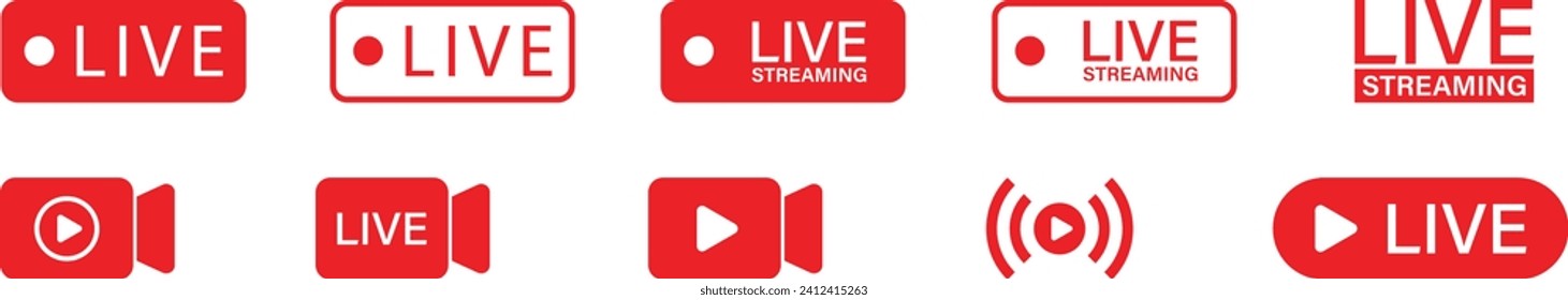 Set of live stream pack, Live stream icon pack