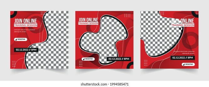 Set Live stream Social media post template, business webinar, marketing webinar, Education, Online Class program, Live show