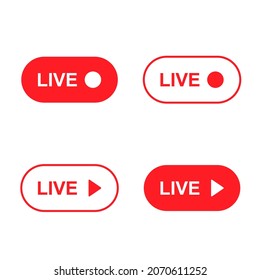 Set of live streaming icon. Collection of modern air vector button design isolated on white background .