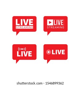 Set of live streaming icon. vector illustration