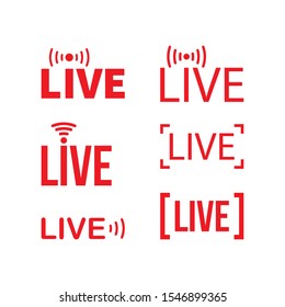 Set of live streaming icon. vector illustration