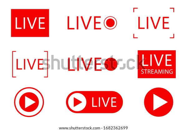 Set Live Streaming Icons Set Live Stock Vector (Royalty Free) 1682362699