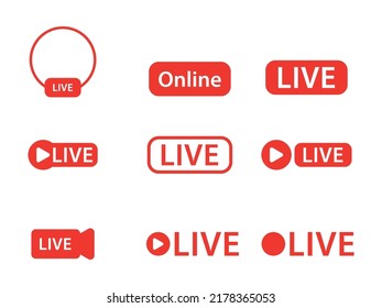 Set of live streaming icons. illustration vector design.