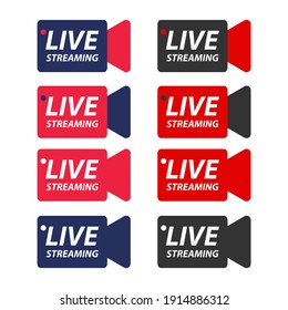 Legen Sie Live-Streaming-Symbole fest. Vektorgrafik