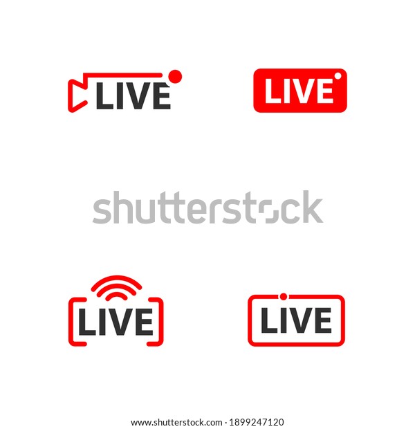 Set of\
live streaming icons and video\
broadcasting