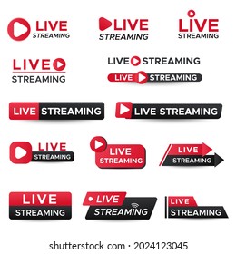 Set of live streaming logo icon idea for social media, conference, invitation, advertising, banner. vector EPS 10
