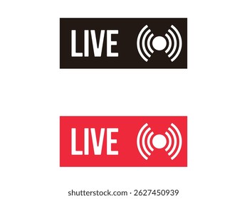 set of live symbol icon design vector isolated transparent background