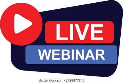Conjunto de etiquetas de promoción de seminario web en vivo con iconos de juego para conferencias de negocios en línea, cursos de aprendizaje electrónico, eventos de transmisión en vivo y kits de interfaz de usuario de seminario de Web de Profesional.