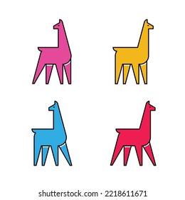Set of Llama, Llama Logo. Icon design. Template elements