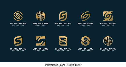 Set of lLetter S logo collection with creative concept Premium Vector