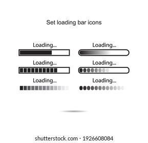 Set loading bar icons vector illustration graphic on background