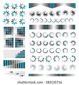 Set of  loading and buffering icons 