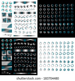 Set of loading and buffering icons 