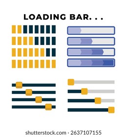 Set of Loading icon. Loading bar. Download progress icons. Load bar icons.