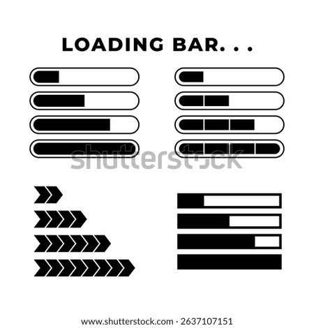 Set of Loading icon. Loading bar. Download progress icons. Load bar icons.