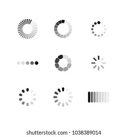 Set Loading icon. Download sign. Collection of simple web download. Vector