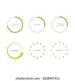 Set of Loading icon vector ilustration. Progress bar, loading spinner vector for element technology or ui app.