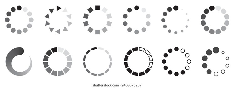 Set of loading icons EPS 10
