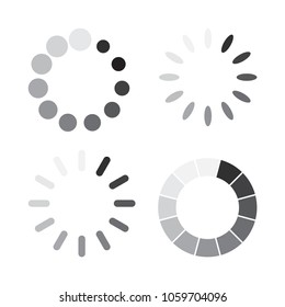 Set of loading icons in a flat design. Vector illustration.