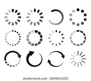 Set of Loading icons load bar process icon set illustration