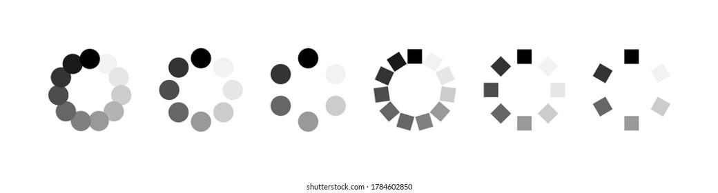 Set Loading icons. Loading set symbols. Vector illustration