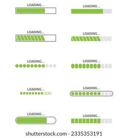 Set of loading icons system software update and upgrade concept.