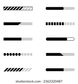 Set of loading icons system software update and upgrade concept.