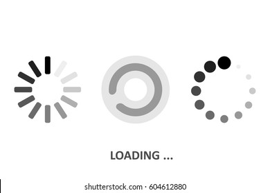 Set Loading icons. White background