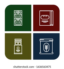 Set of loaf icons. Such as Muffin, Bread, Wafer, Flour , loaf icons