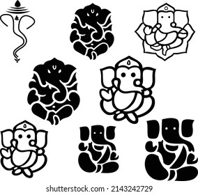 Set of Loard Ganesha Vector File.