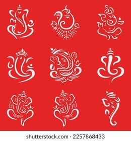 Set of Loard Ganesha Vector File.