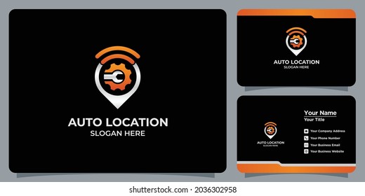 set of location and automotive logos and business cards