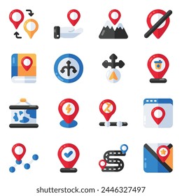 Set of Location Flat Icons 

