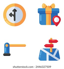 Set of Location Flat Icons 

