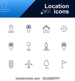 Set of location icons.