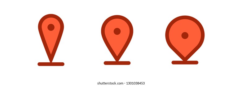 Set of location icons, gps map pin vector set