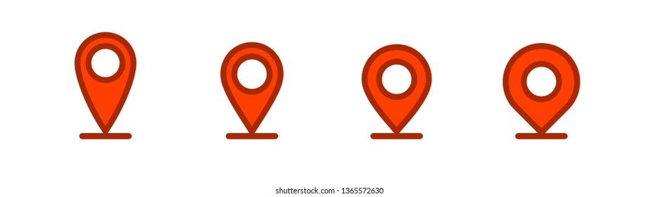 Set of location icons. Map pin pointer symbol. Linear vectors.