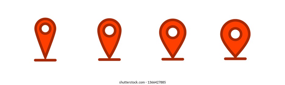 Set of location icons. Map pin pointer symbol. Linear vectors.