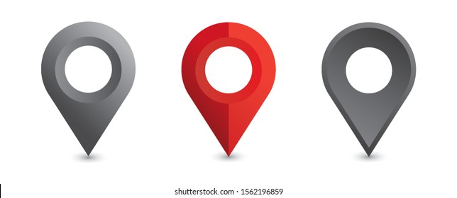 Set of location icons. Modern map markers .Vector illustration on a white background.