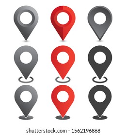 Set of location icons. Modern map markers .Vector illustration on a white background.