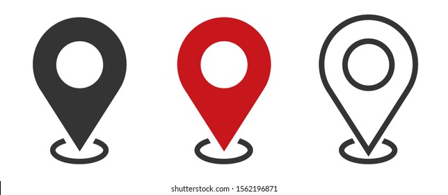 Set of location icons. Modern map markers .Vector illustration on a white background.