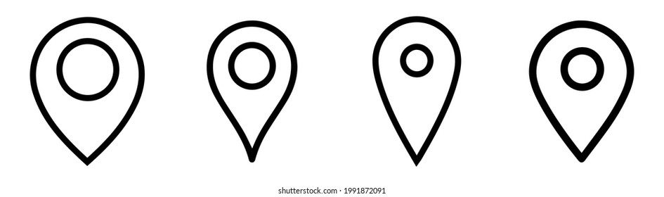 Set of location icons. Modern map markers .Vector illustration on a white background. 