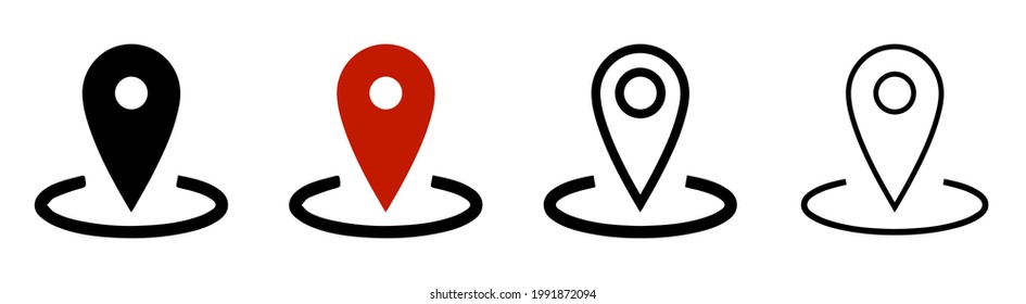 Set of location icons. Modern map markers .Vector illustration on a white background. 